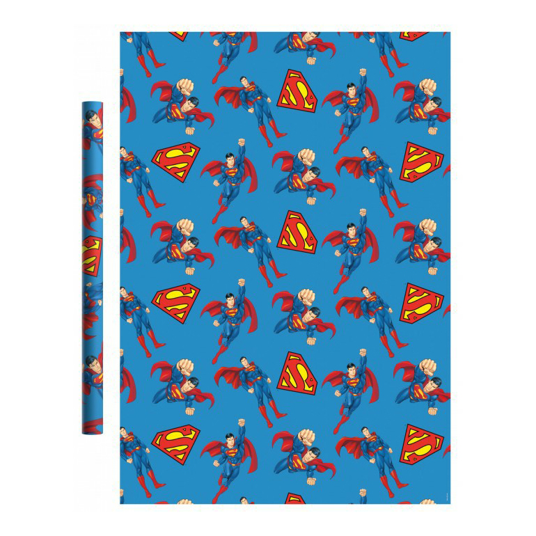 Бумага упаковочная ND Play Superman синяя 70 х 100 см 2 шт
