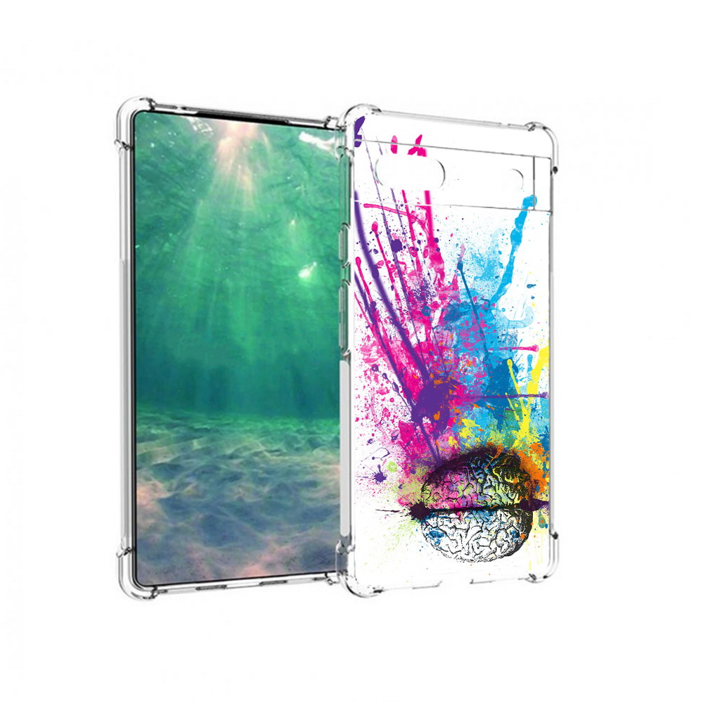 

Чехол MyPads Tocco для Google Pixel 6A яркий красочный мозг, Прозрачный, Tocco