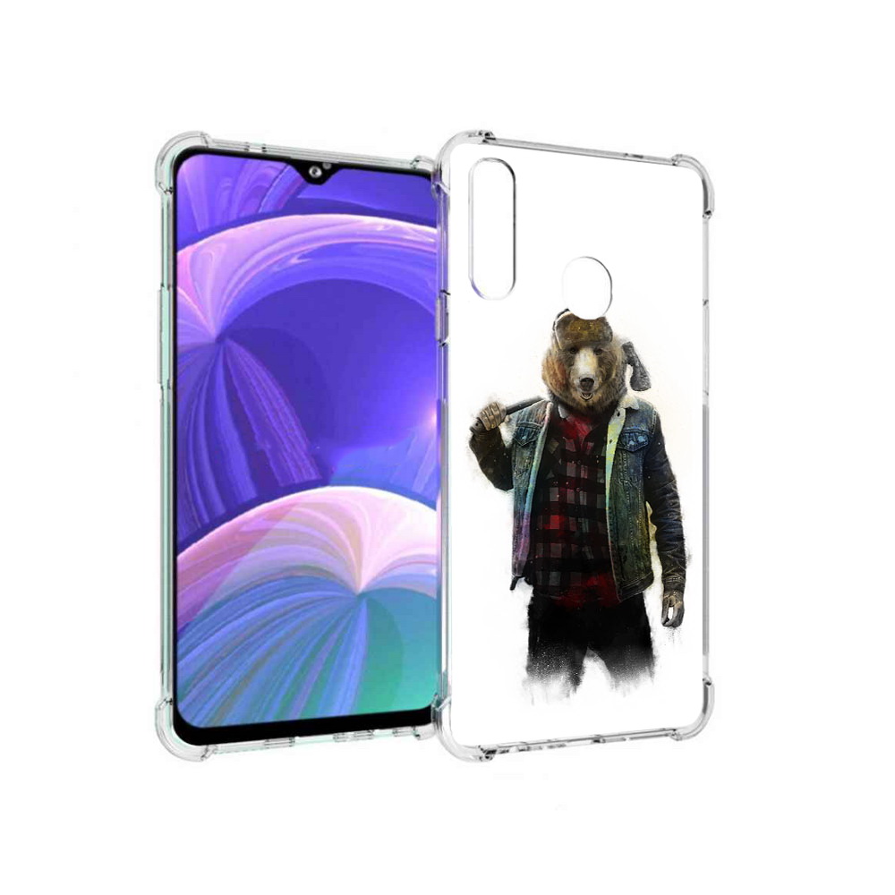 

Чехол MyPads Tocco для Samsung Galaxy A20s медведь с топором (PT139755.554.469), Прозрачный, Tocco