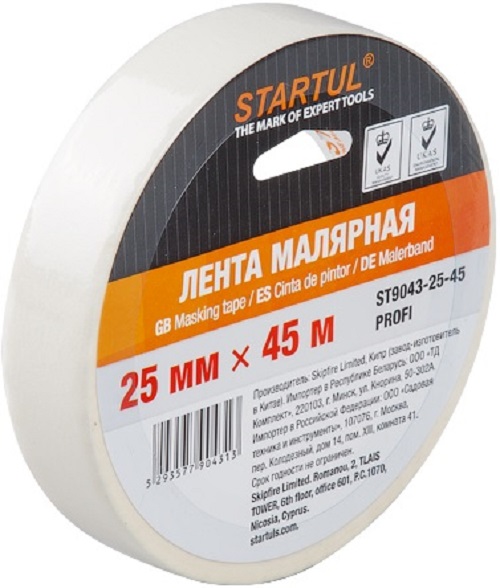 Лента малярная STARTUL Profi 25 мм 45 м ST9043-25-45 450₽