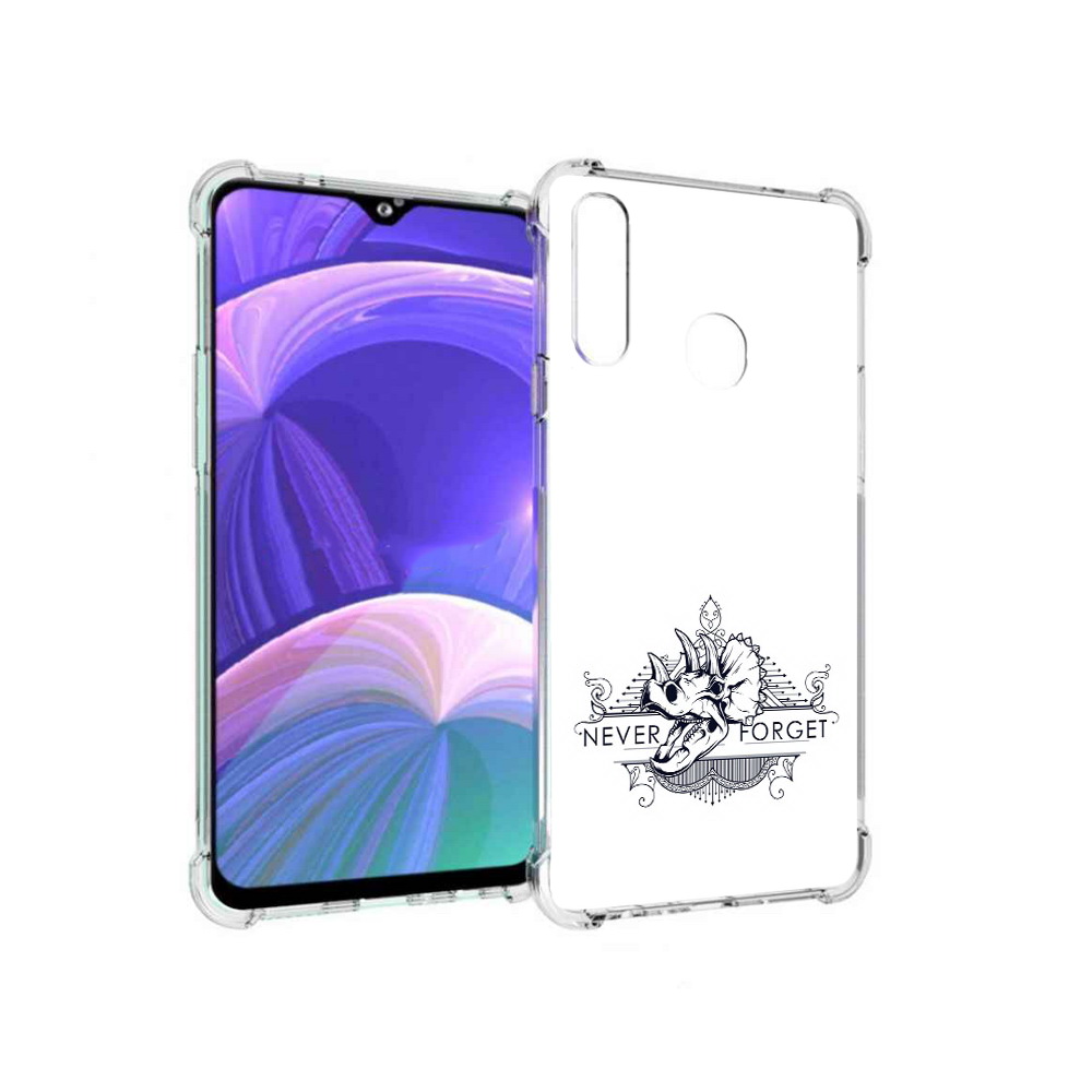 

Чехол MyPads Tocco для Samsung Galaxy A20s логотип носорога никогда не забуду, Прозрачный, Tocco