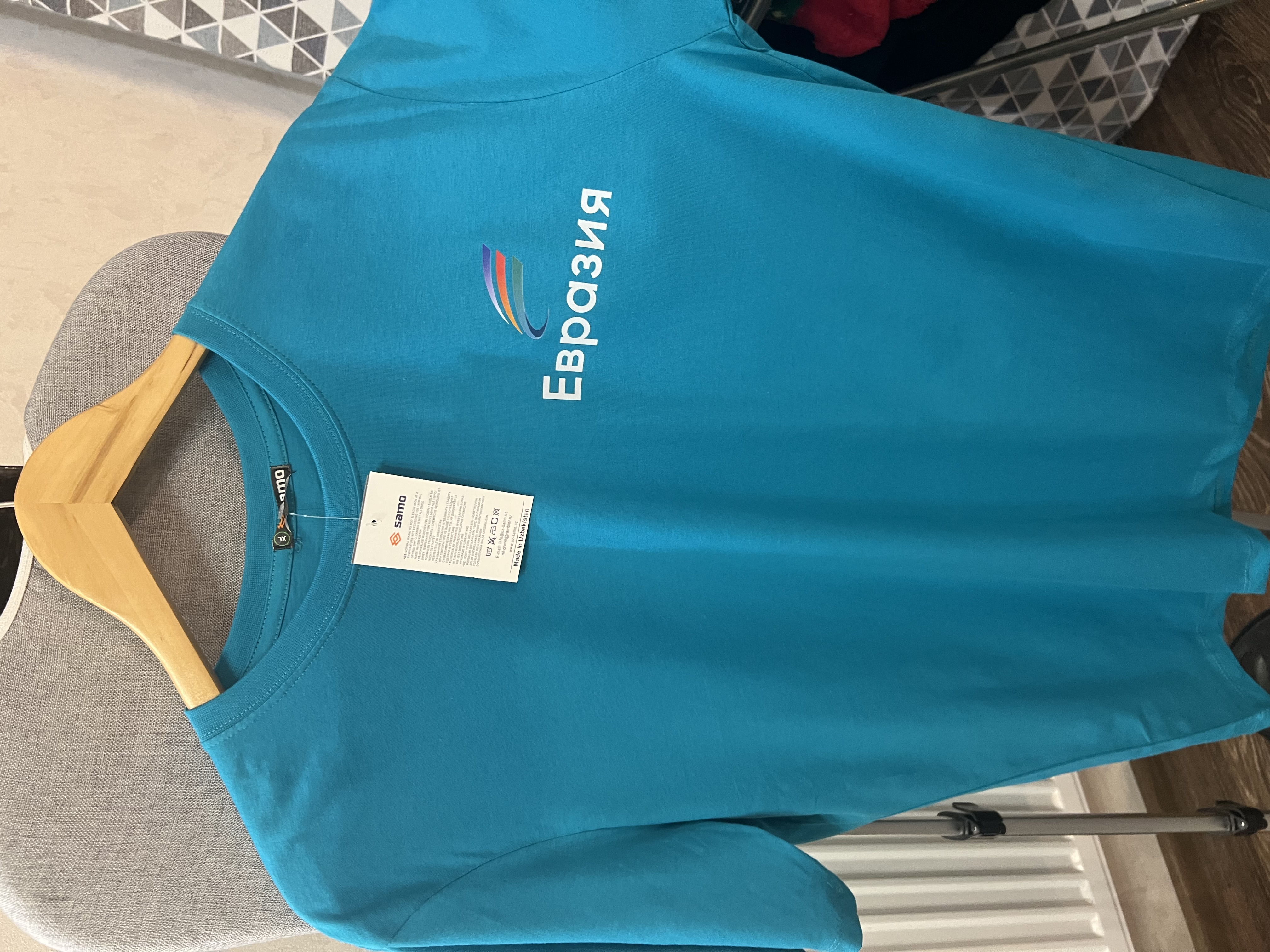 Футболка унисекс Samo M5003 бирюзовая 52 RU 550₽