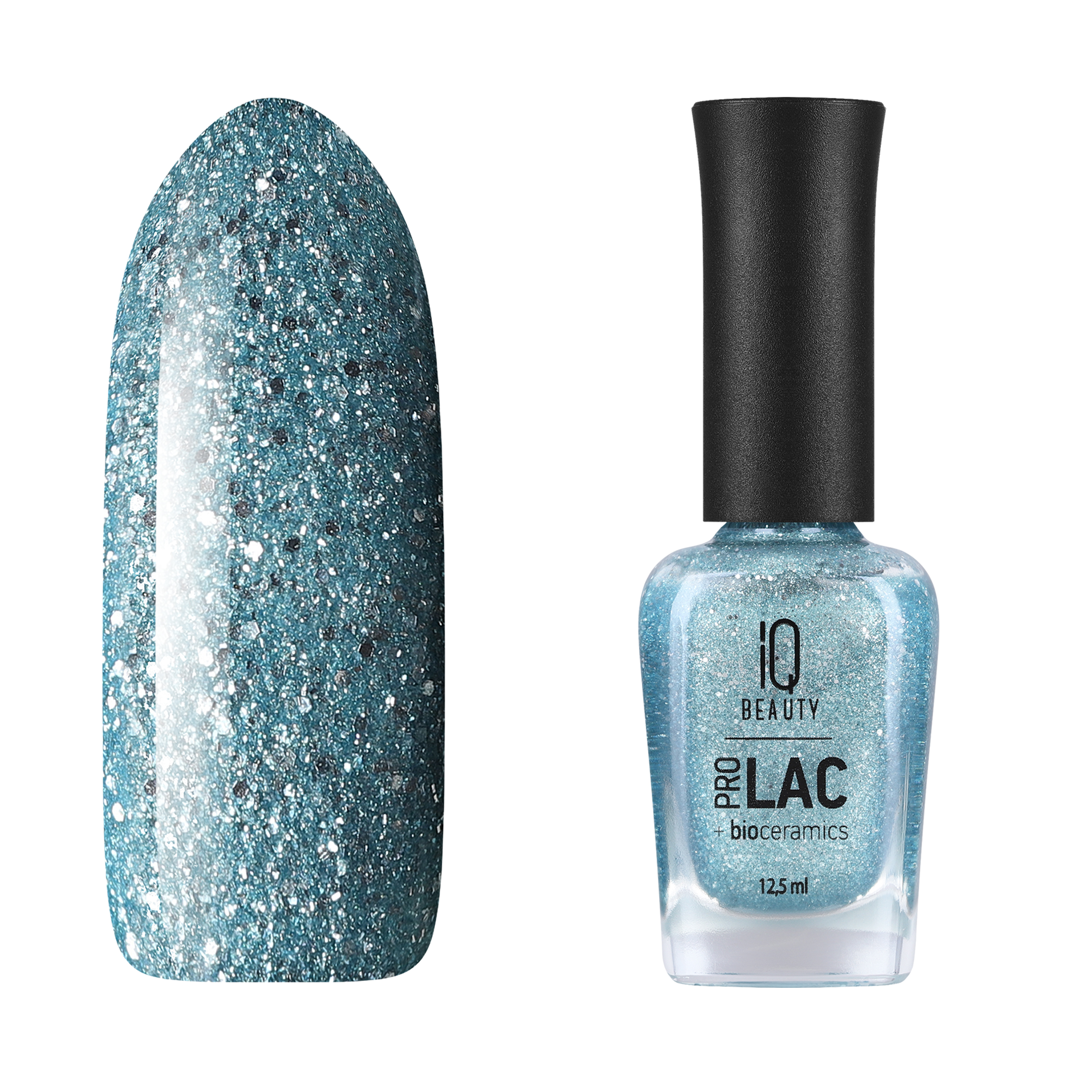 

Лак для ногтей IQ Beauty PROLAC+bioceramics 124 Midnight spell, 12.5, Голубой