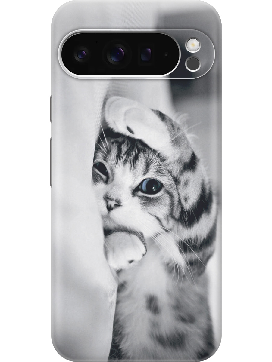 

Силиконовый чехол на Google Pixel 9 pro с принтом "Игривый котенок", Прозрачный;белый;серый, 784810311