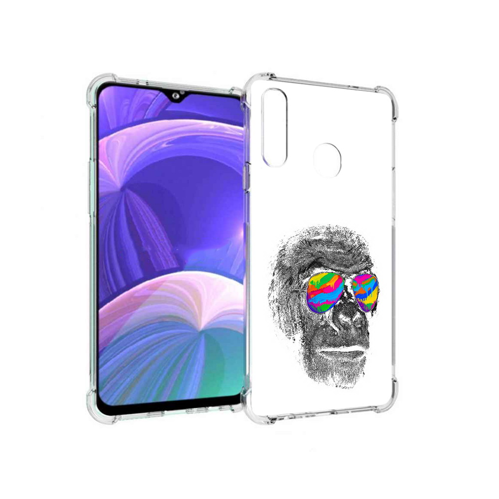 

Чехол MyPads Tocco для Samsung Galaxy A20s крутая обезьяна в очках (PT139755.554.422), Прозрачный, Tocco