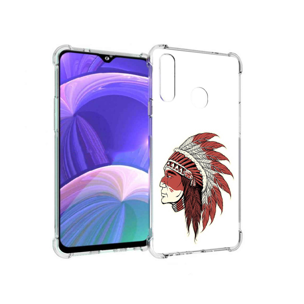 

Чехол MyPads Tocco для Samsung Galaxy A20s красный индеец (PT139755.554.411), Прозрачный, Tocco