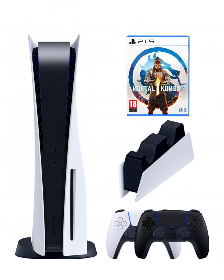

Игровая приставка Sony PlayStation 5+Mortal Kombat 1, Белый;черный, PlayStation 5
