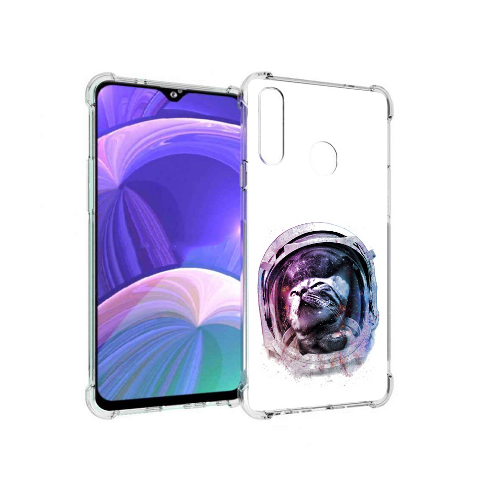 

Чехол MyPads Tocco для Samsung Galaxy A20s кот в шлеме (PT139755.554.396), Прозрачный, Tocco