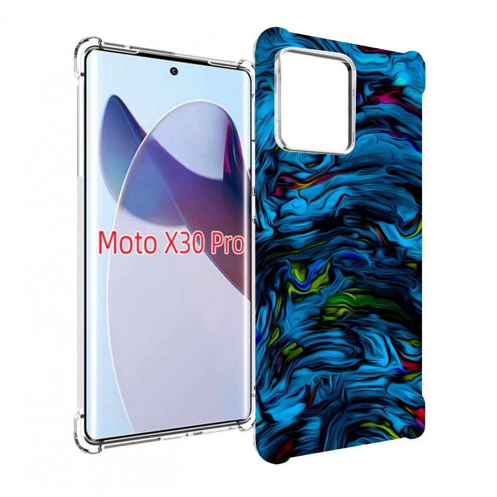 

Чехол MyPads голубая краска в темноте для Motorola Moto X30 Pro, Прозрачный, Tocco