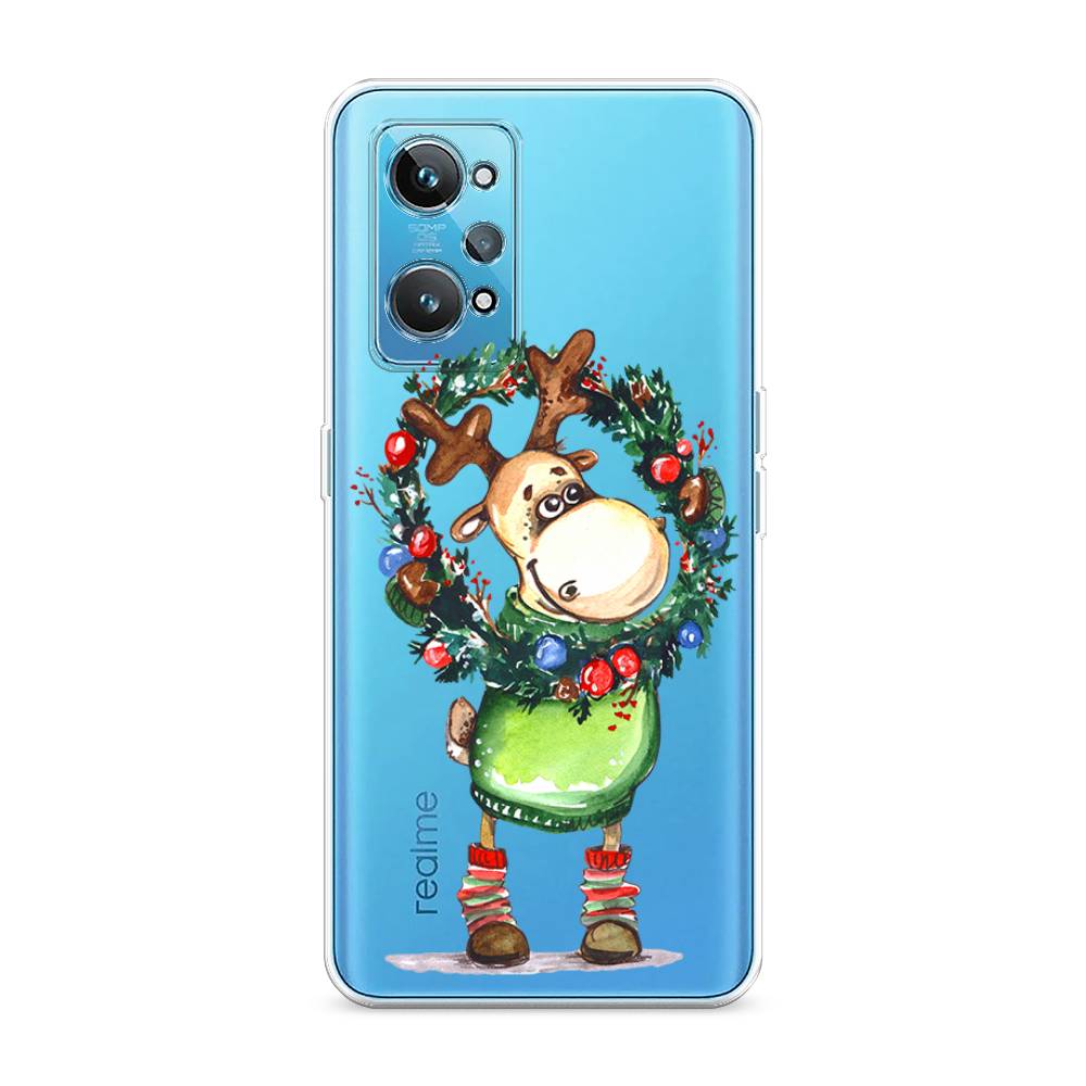 

Чехол на Realme GT 2 "Олень с новогодним венком", 258550-4