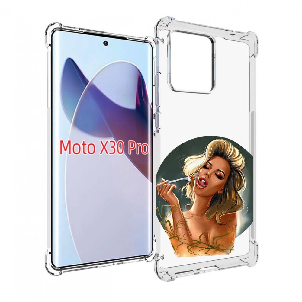 

Чехол MyPads голодная-девушка-модель женский для Motorola Moto X30 Pro, Прозрачный, Tocco