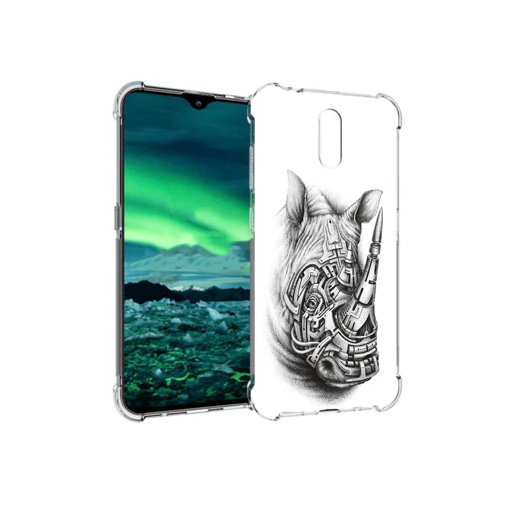 

Чехол MyPads Tocco для Nokia 2.3 стальной носорог (PT142254.97.620), Прозрачный, Tocco
