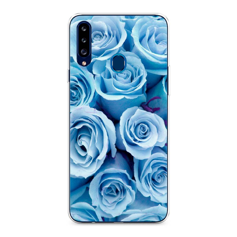 фото Силиконовый чехол "лазурные розы" на samsung galaxy a20s awog