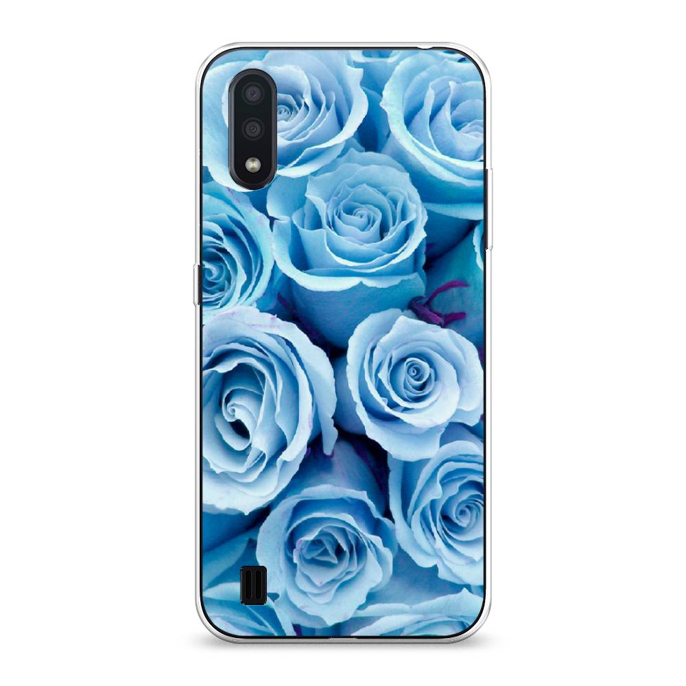 

Чехол Awog на Samsung Galaxy A01 "Лазурные розы", Разноцветный, 29550-8