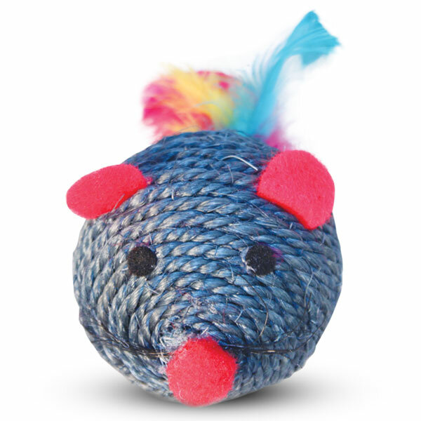 

Игрушка для кошек Triol Мяч-мышонок, сизаль, 6,5см, 5 шт