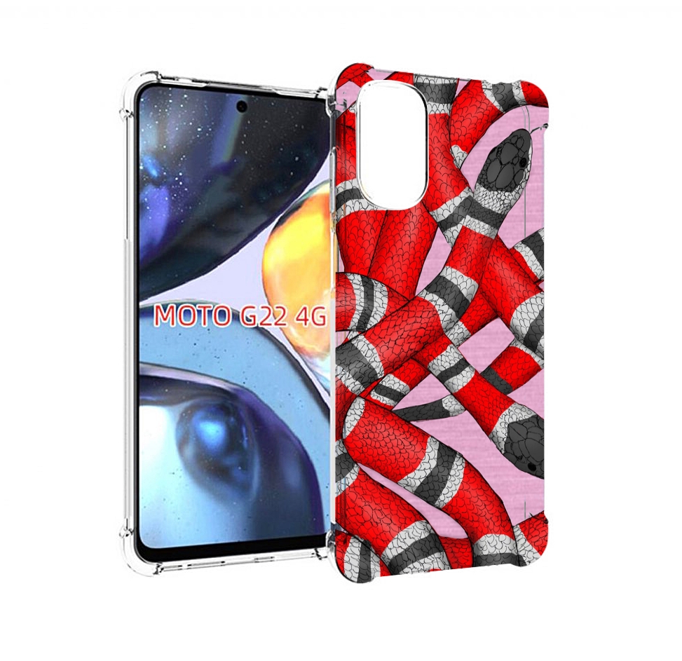 

Чехол MyPads змея-красно-черно-белый для Motorola Moto G22 4G, Прозрачный, Tocco