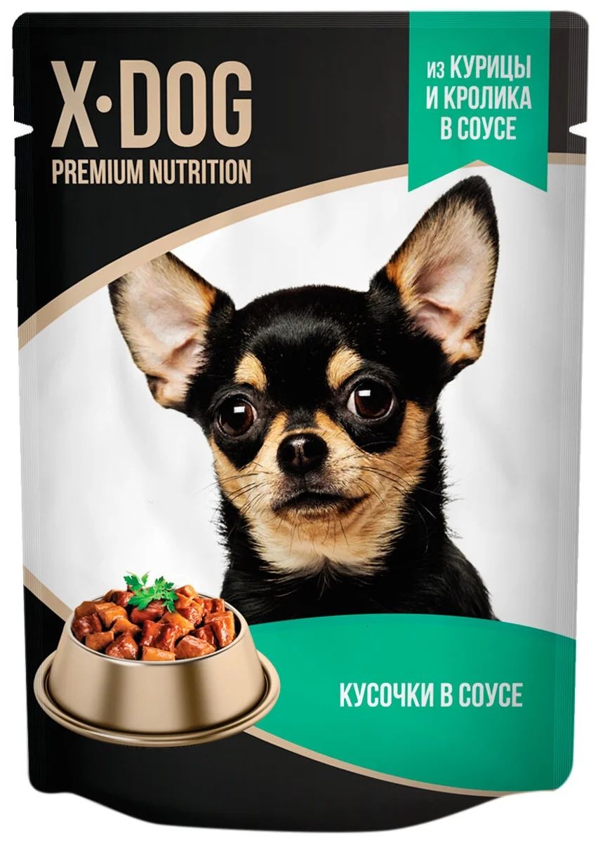 фото Влажный корм для собак x-cat premium nutrition, кролик, курица, 85г