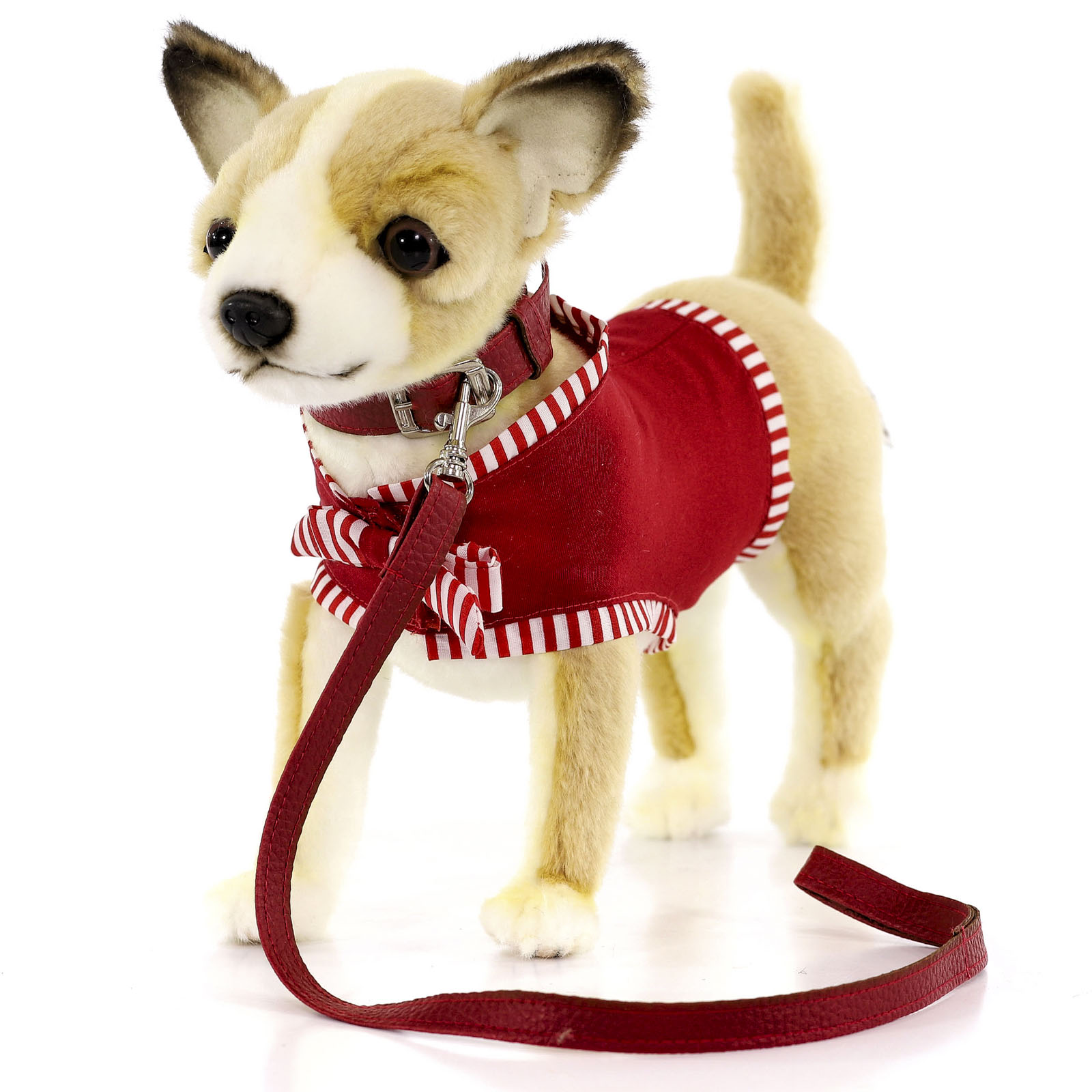 Реалистичная мягкая игрушка Hansa Creation Собака чихуахуа, в красной майке, 27 см