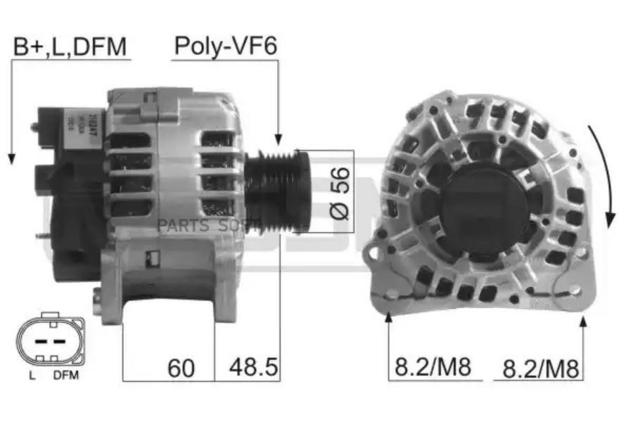 

Генератор ERA для Skoda Octavia I, Octavia II 1996-2010/Audi A3, A4 B5 1994- 210247