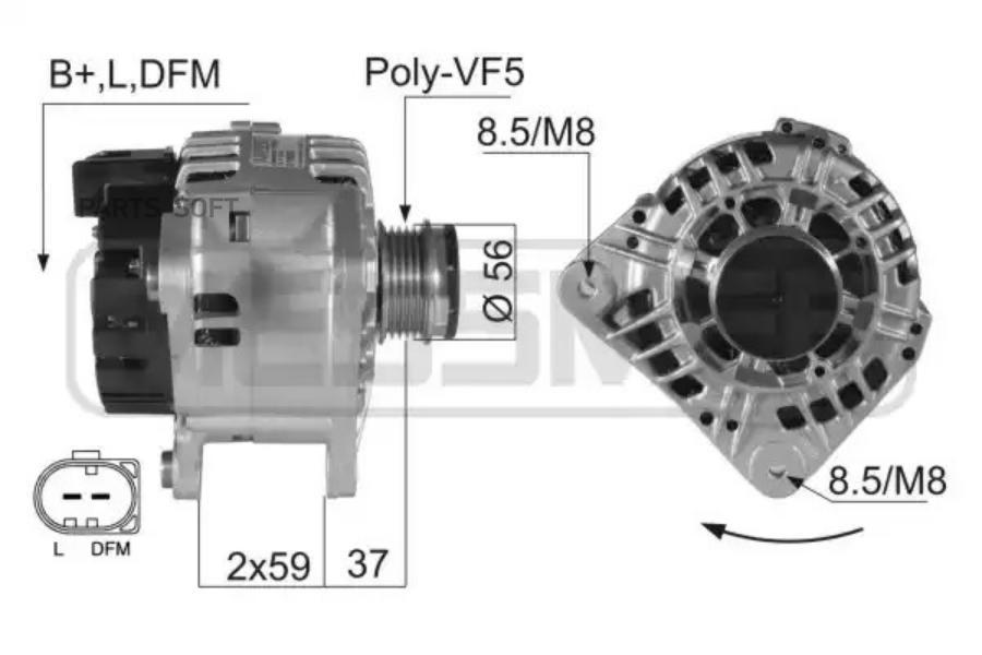 

Генератор ERA для Skoda Octavia I, Octavia II 1996-2010/Audi A3, A4 B5 1994- 210007