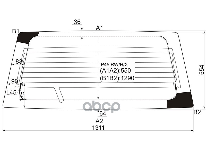 

Стекло Заднее С Обогревом Mitsubishi Pajero Sport 96-08 Xyg Арт. P45 Rw/H/X