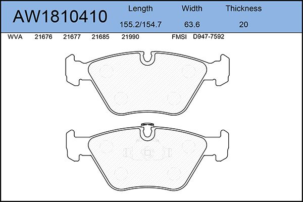 

Тормозные колодки AywiParts дисковые AW1810410