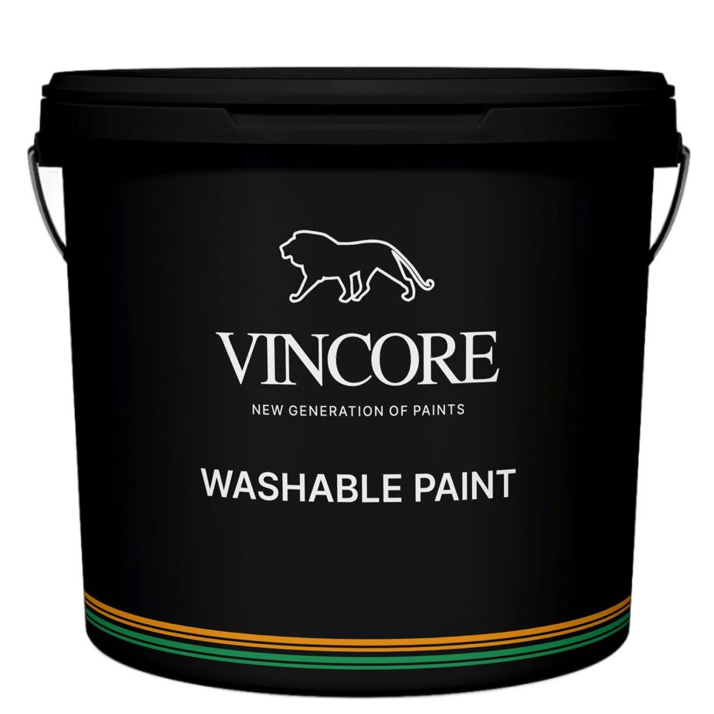 фото Интерьерная, моющаяся, акриловая краска vincore washable paint зелёная 3.6 кг