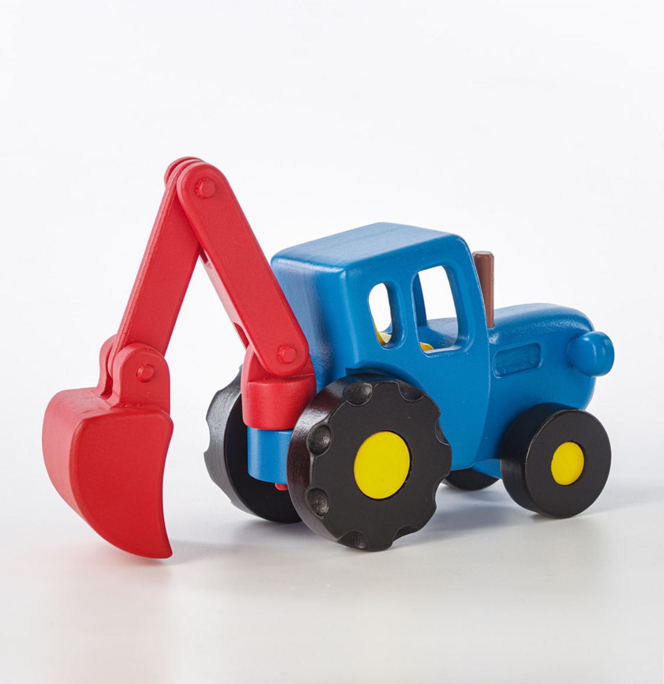 Трактор Синий трактор с ковшом, синий, деревянный конструктор деревянный 3d ewa глобус икосаэдр с секретом шкатулка сейф синий
