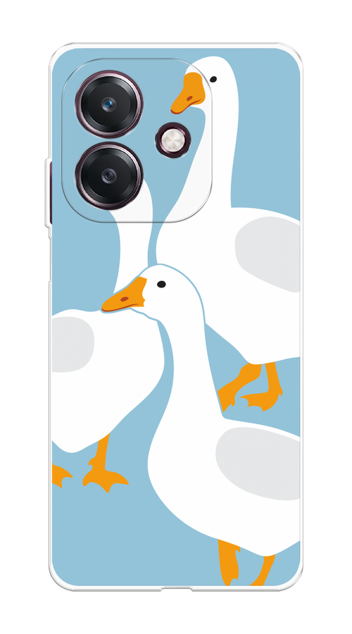 

Чехол на Oppo A3 "Гусиное трио", Голубой;белый;серый;желтый, 2518650-1