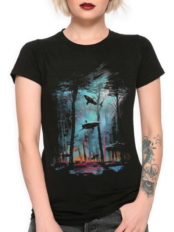 

Футболка женская Dream Shirts Акулы в лесу SHA-302112-1 черная XS, Черный, Акулы в лесу SHA-302112-1