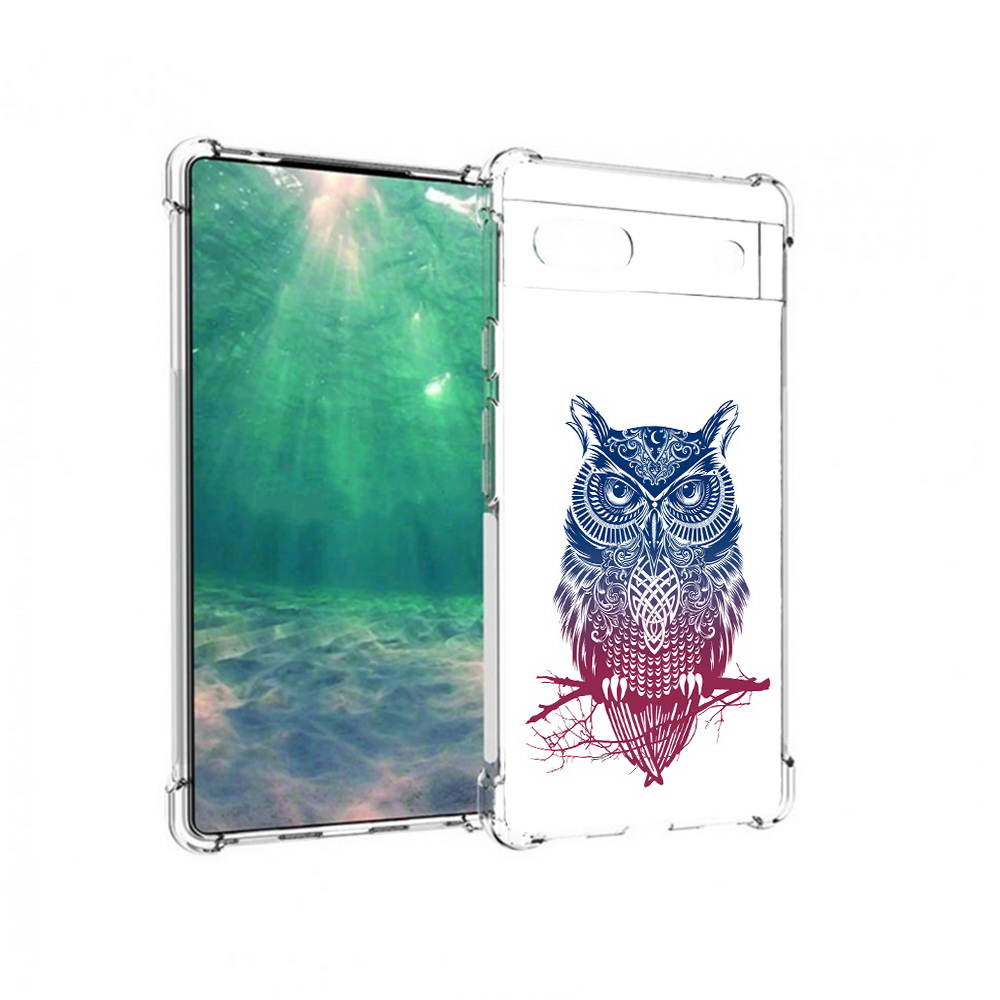 

Чехол MyPads Tocco для Google Pixel 6A хиппи сова, Прозрачный, Tocco
