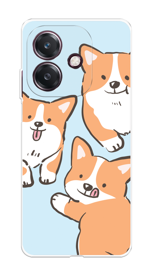 

Чехол на Oppo A3 "Милые корги", Бежевый;голубой;коричневый, 2518650-1