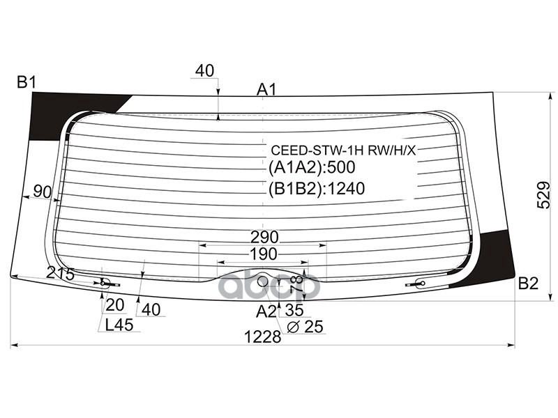 

Стекло Заднее С Обогревом Kia Ceed 5D Wgn 06-12 Xyg Арт. Ceed-Stw-1H Rw/H/X