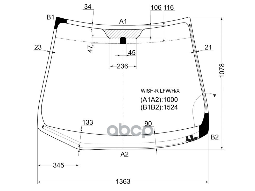 

Стекло Лобовое С Обогревом Щеток Toyota Wish 03-09 Xyg Арт. Wish-R Lfw/H/X