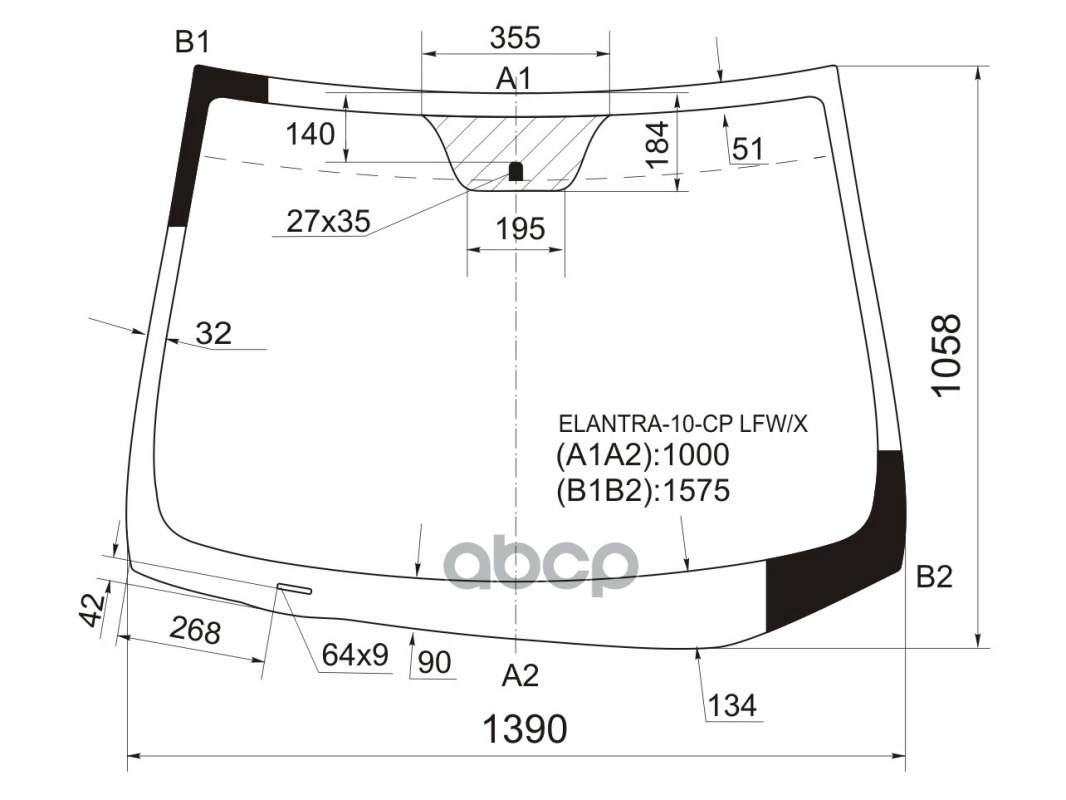 Стекло Лобовое Hyundai Elantra/Avante 10-16 Xyg Арт. Elantra-10-Cp Lfw/X