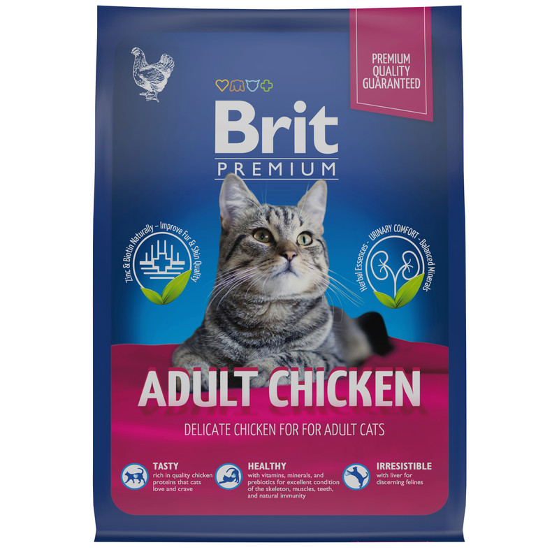 фото Сухой корм для кошек brit premium cat, с курицей, 0.4кг