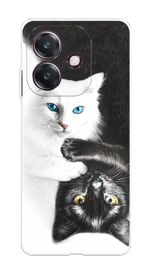 

Чехол на Oppo A3 "Коты Инь-Янь", Черный;белый;голубой, 2518650-1