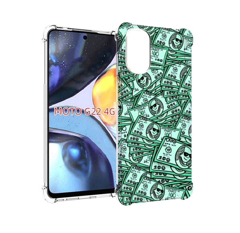 

Чехол MyPads доллары картинка для Motorola Moto G22 4G, Прозрачный, Tocco