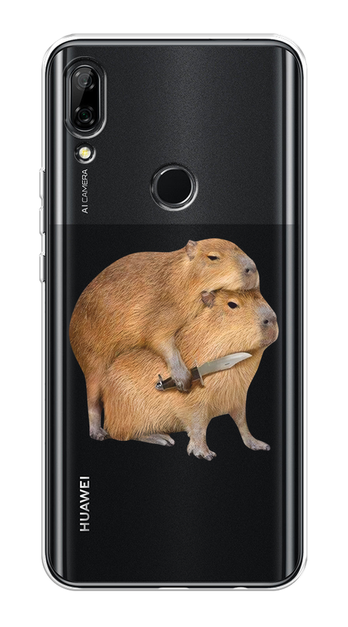 

Чехол на Honor 9X/Huawei P Smart Z "Капибара с ножом", Бежевый, 69950-1