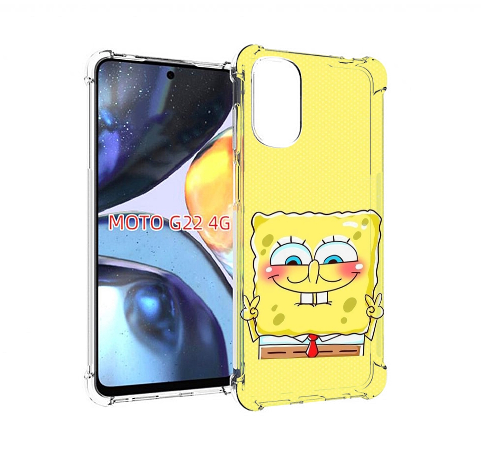 

Чехол MyPads довольный милый спанчбоб для Motorola Moto G22 4G, Прозрачный, Tocco