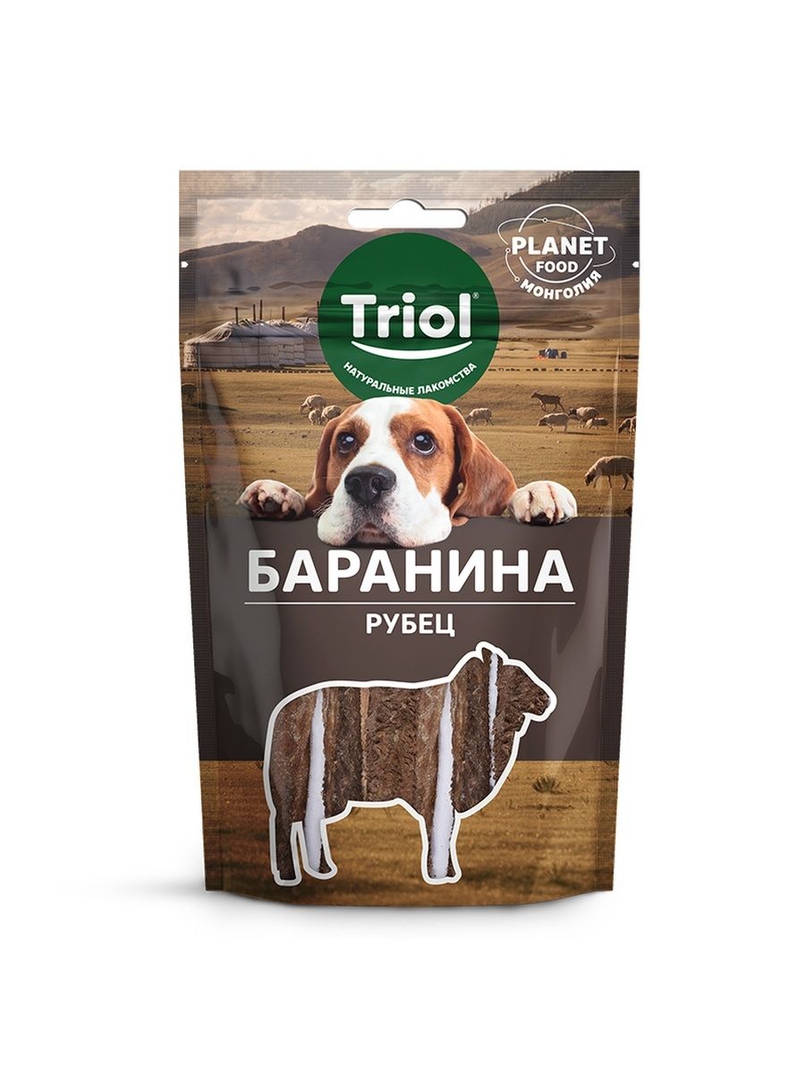 фото Лакомство для собак triol баранина, рубец, баранина, 40г, 18 шт