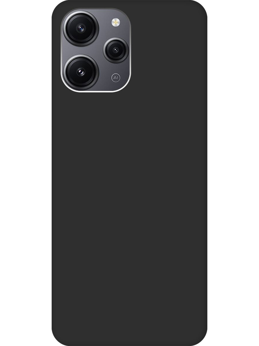

Силиконовый чехол на Xiaomi Redmi 12 матовый черный, 772621713