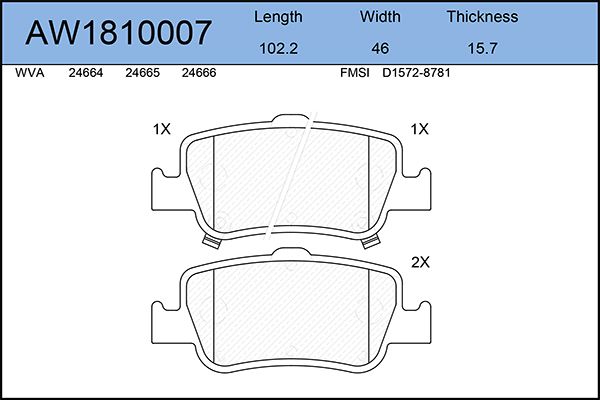 

Тормозные колодки AywiParts дисковые AW1810007