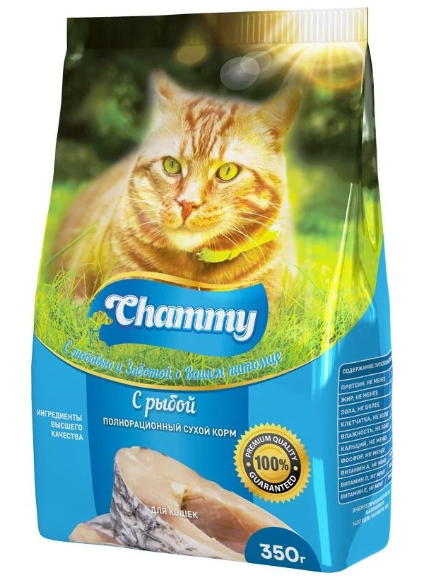 фото Сухой корм для кошек chammy, рыба, 0.35кг