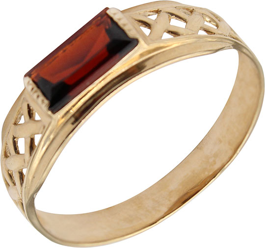 

Кольцо печатка из красного золота с гранатом р. 19.5 Маршал KM-85-granat, KM-85-granat