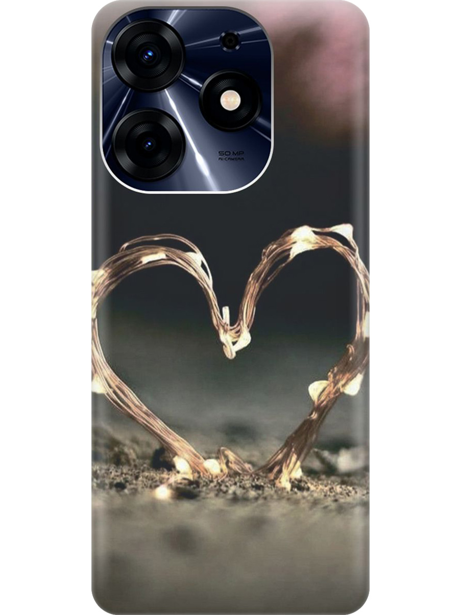 

Силиконовый чехол на Tecno Spark 10 Pro с принтом "Светящееся сердце", Прозрачный;желтый;черный, 768742691