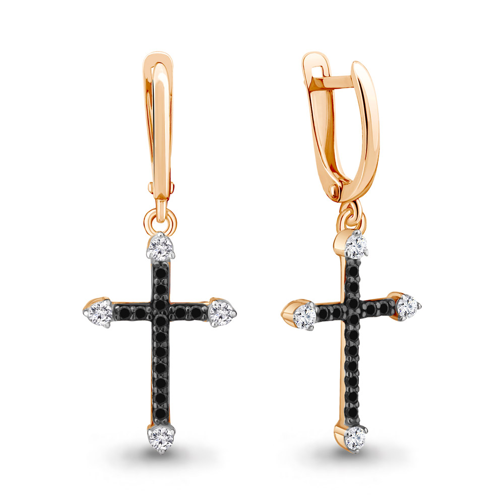 

Серьги подвески из серебра Zlatera 0108, фианит, 0108