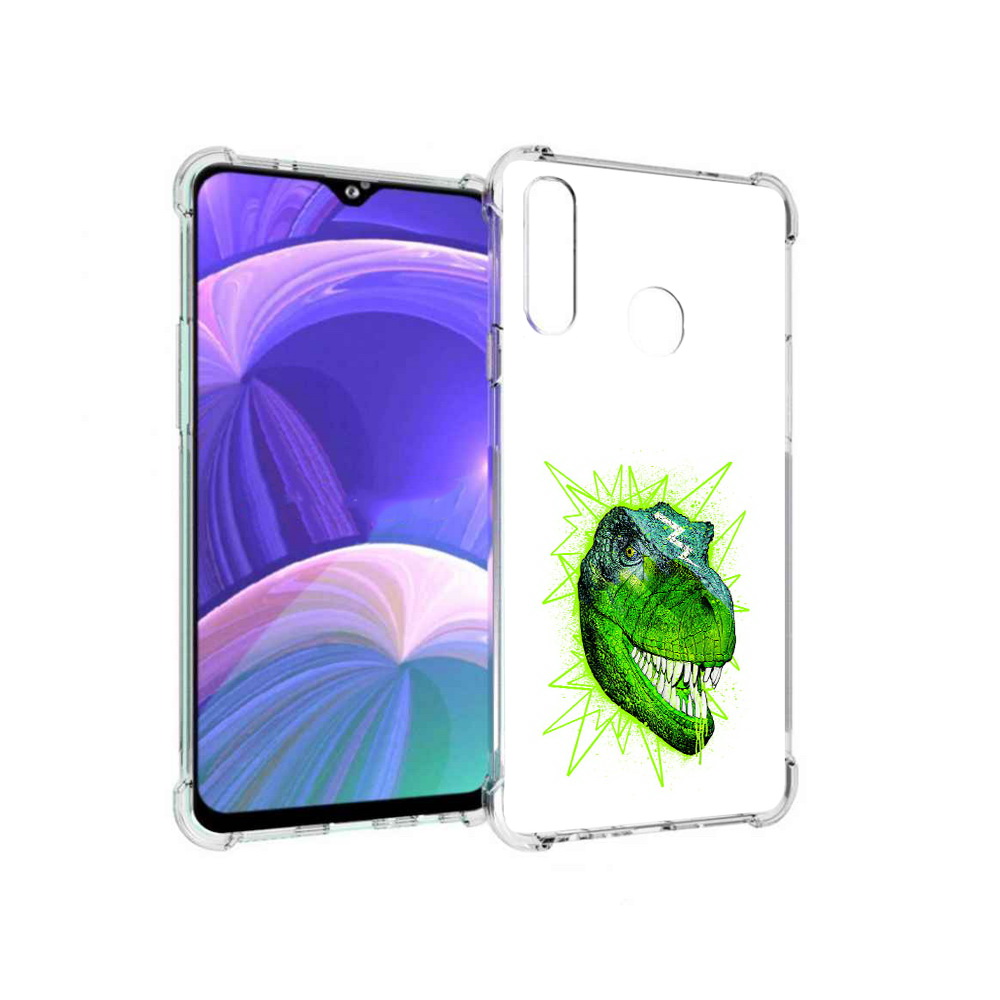 

Чехол MyPads Tocco для Samsung Galaxy A20s зеленый динозавр (PT139755.554.358), Прозрачный, Tocco