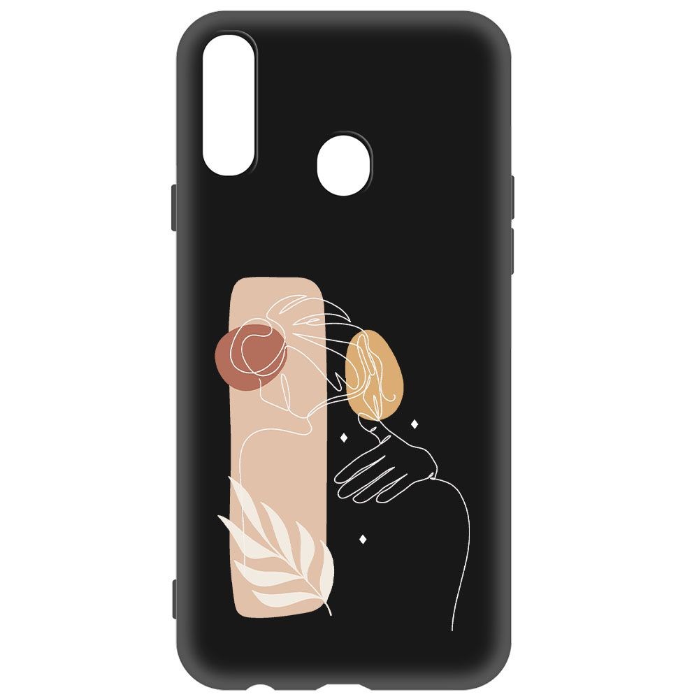 фото Чехол-накладка krutoff soft case нежность для samsung galaxy a20s (a207) черный