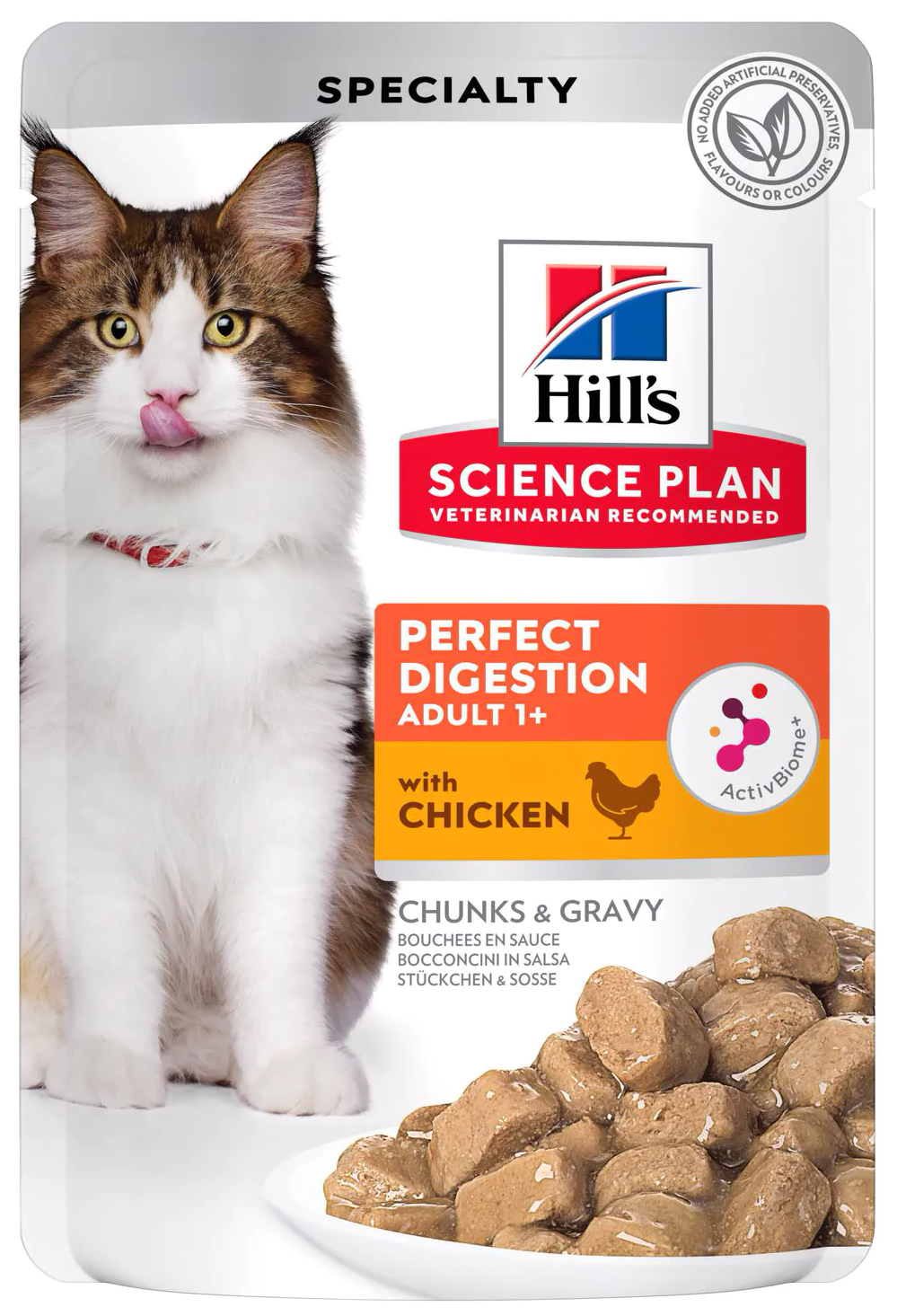 

Влажный корм для кошек Hill's Science Plan Perfect Digestion, с курицей, 12шт по 85г, Science Plan